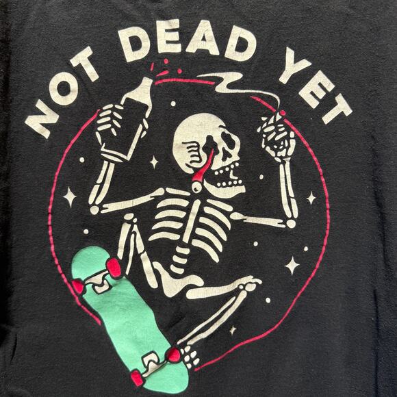 Red Eye Not Dead Yet Skateboarding Tee Skeleton Size XL - Picture 3 of 7